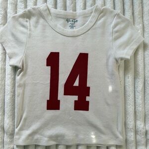 Brandy Melville White Tee with Red Number